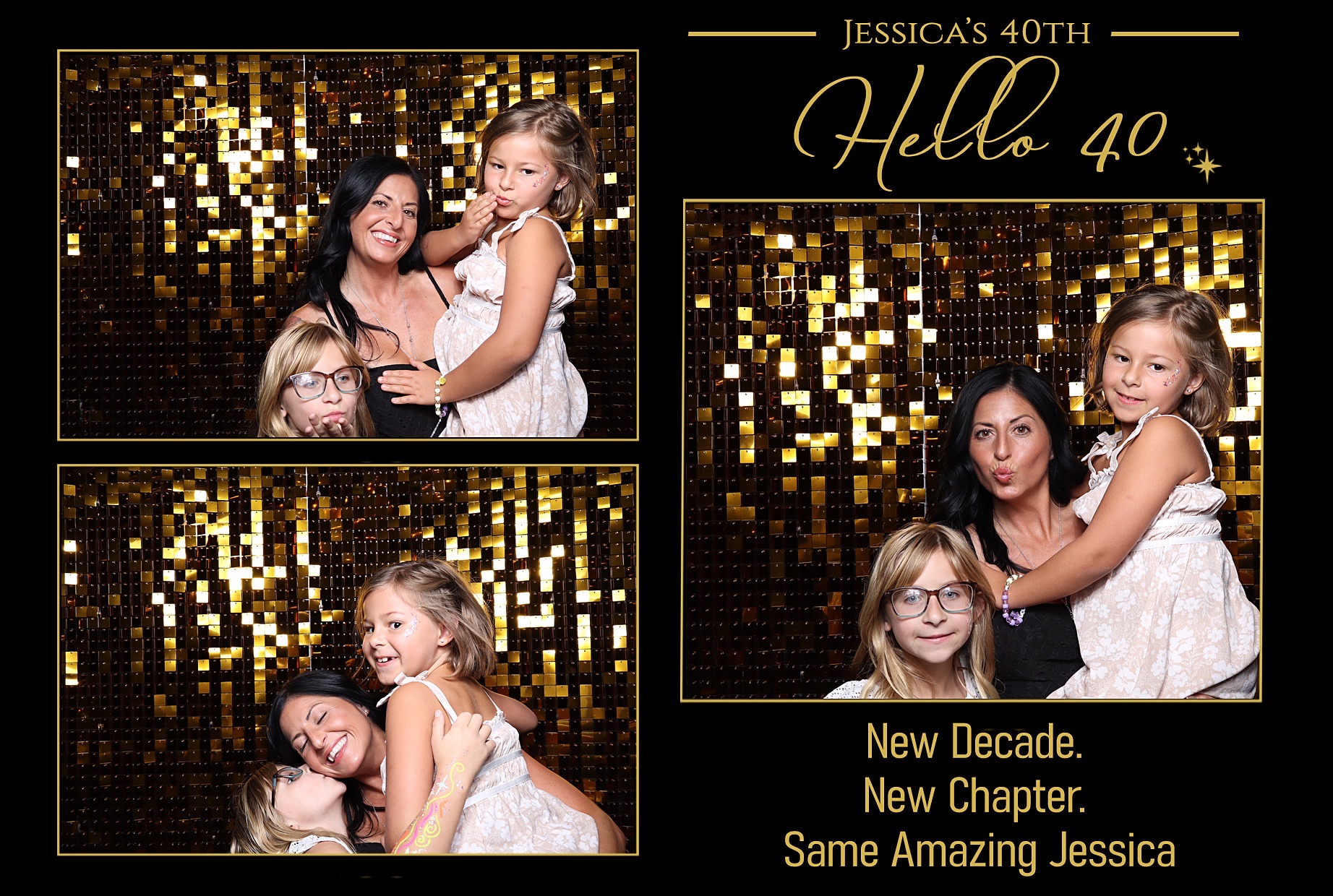 Jessica's 40th birthday photo template with custom overlay