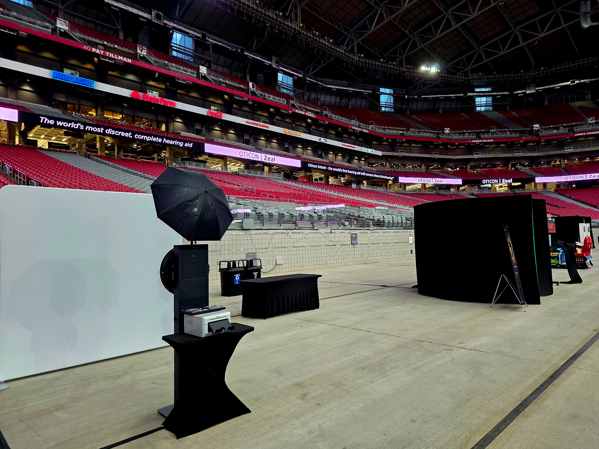 Event setup at State Farm Stadium