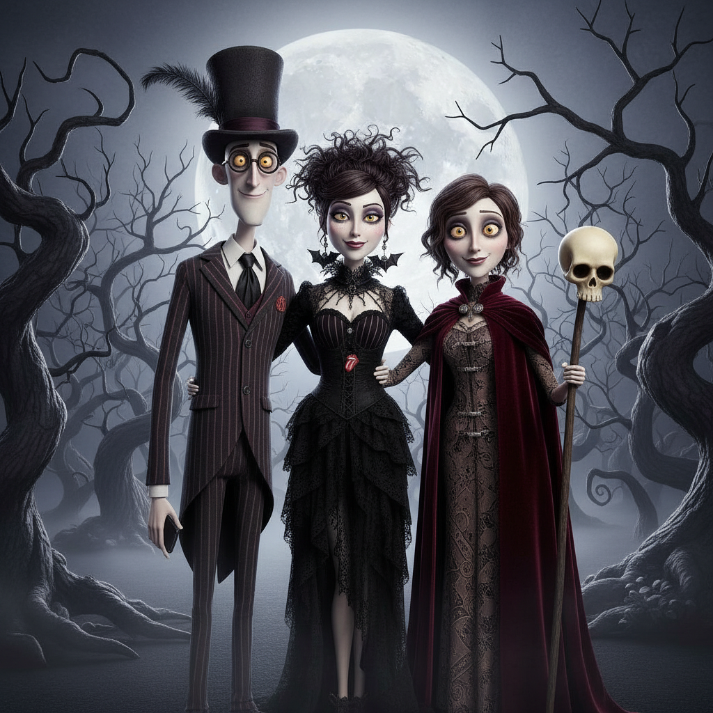 Gothic holiday themed booth