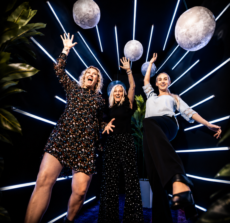 Guests inside a Vogue Light Tunnel