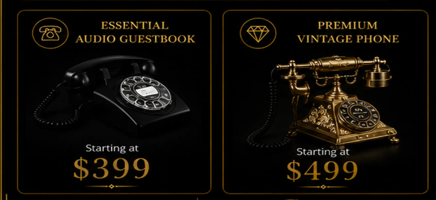 Essential and premium vintage audio guest book phones